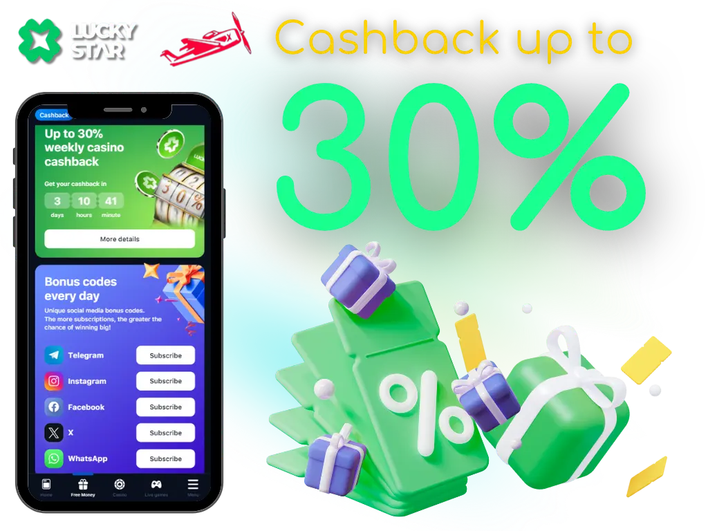 Lucky Star aviator cashback